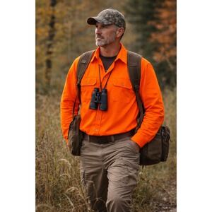 Coleman Hunting Shirt Men's XXL Neon Blaze Orange High Visibility Long Sleeve